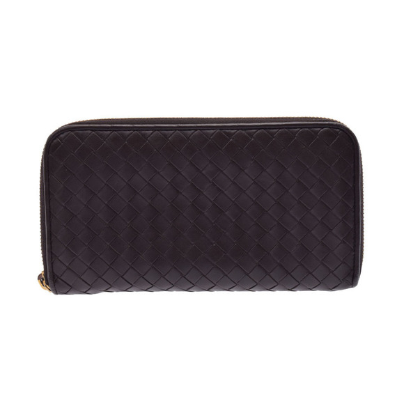 Bottega Veneta Handbags - Bottega Veneta round zipper long wallet brown intrecciato lambskin